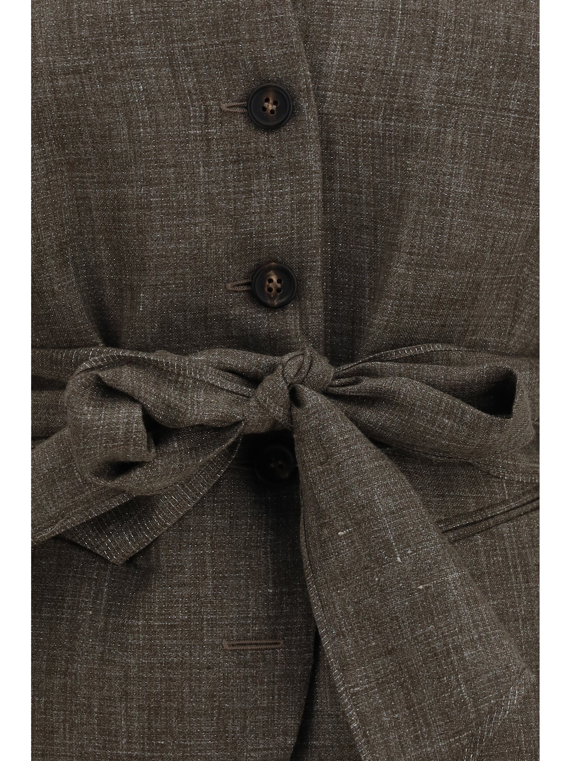 belted linen vest