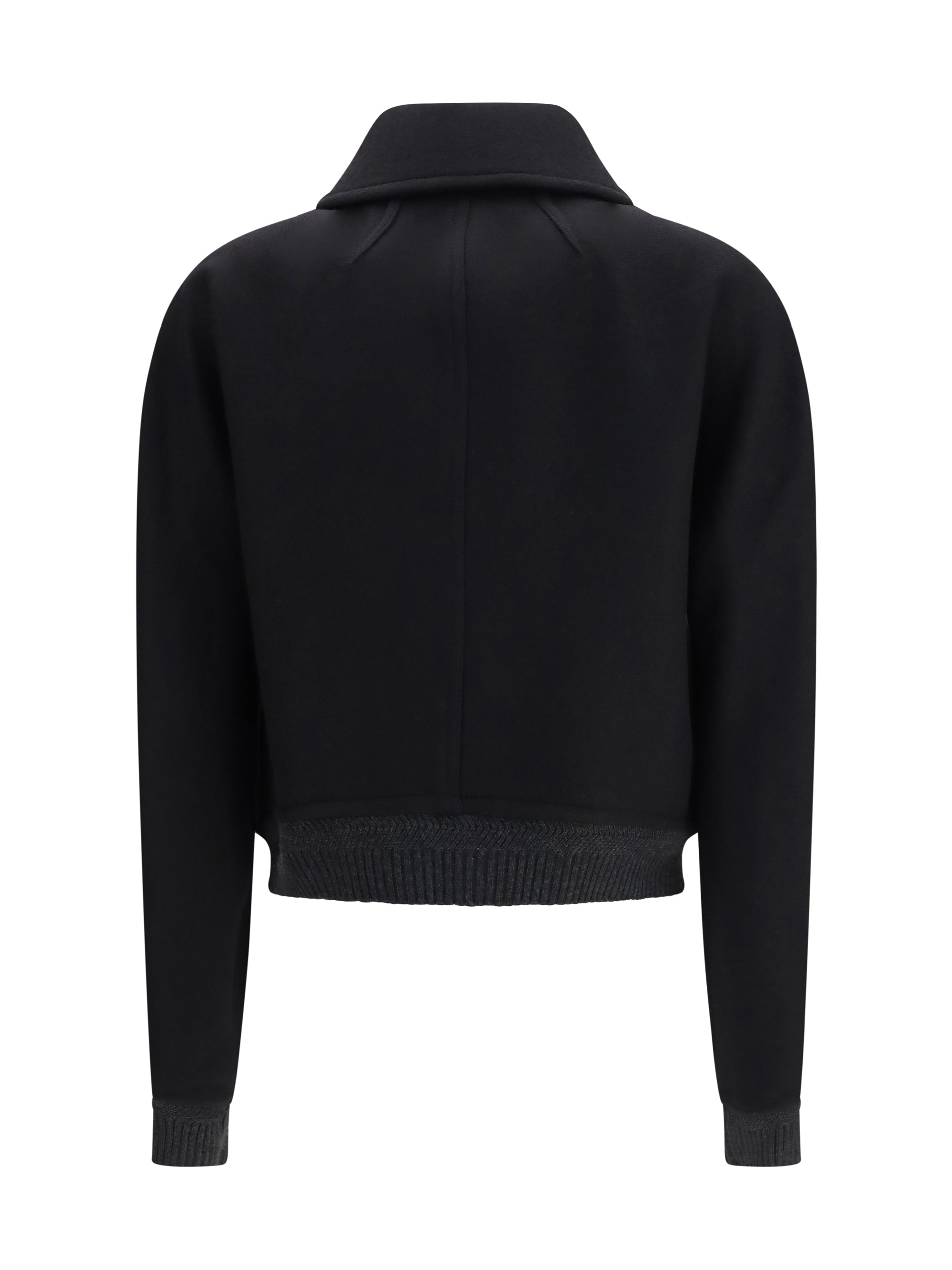 wool double-breasted bomber