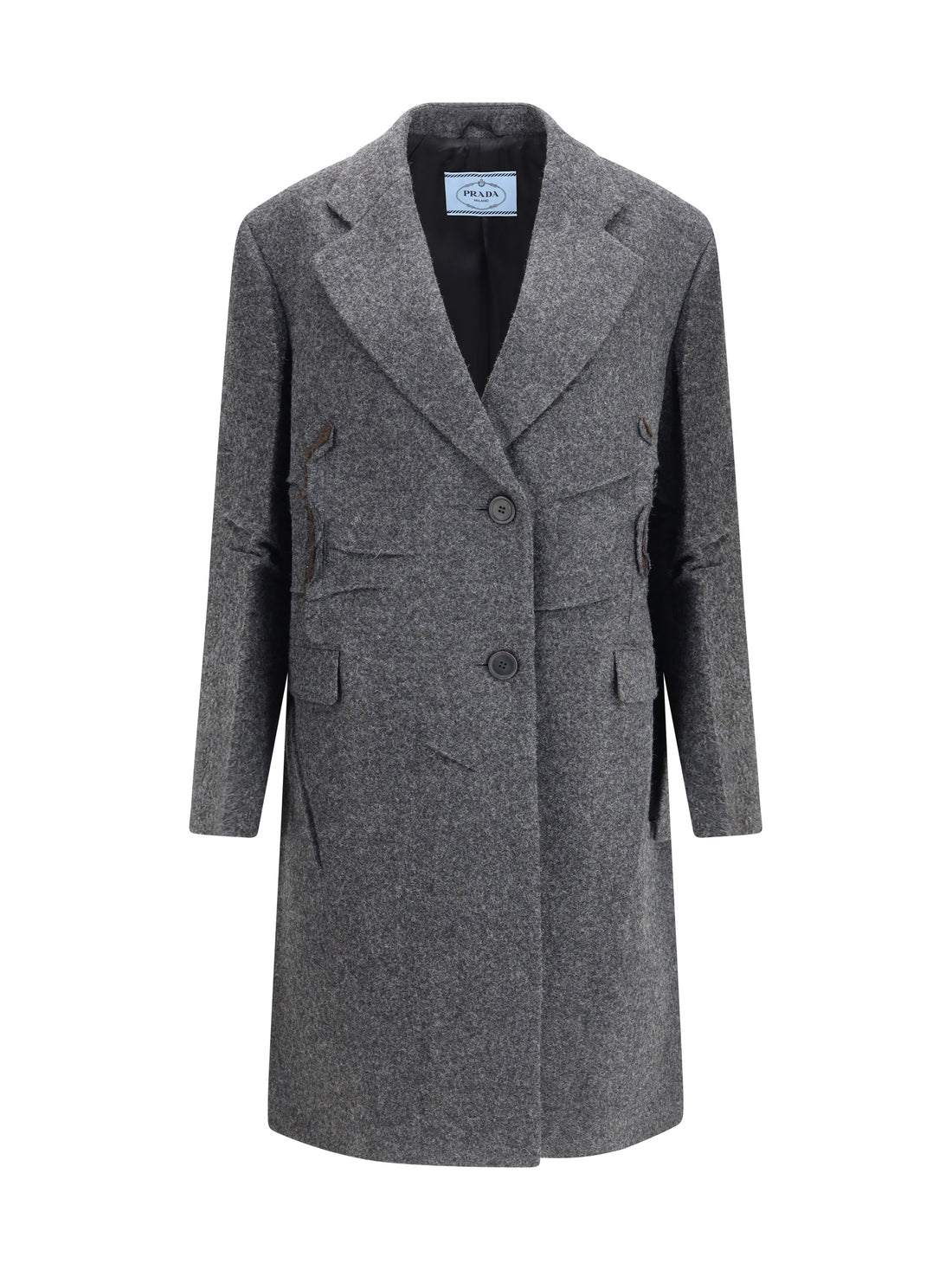 PRADA 38 single-breasted shetland wool coat