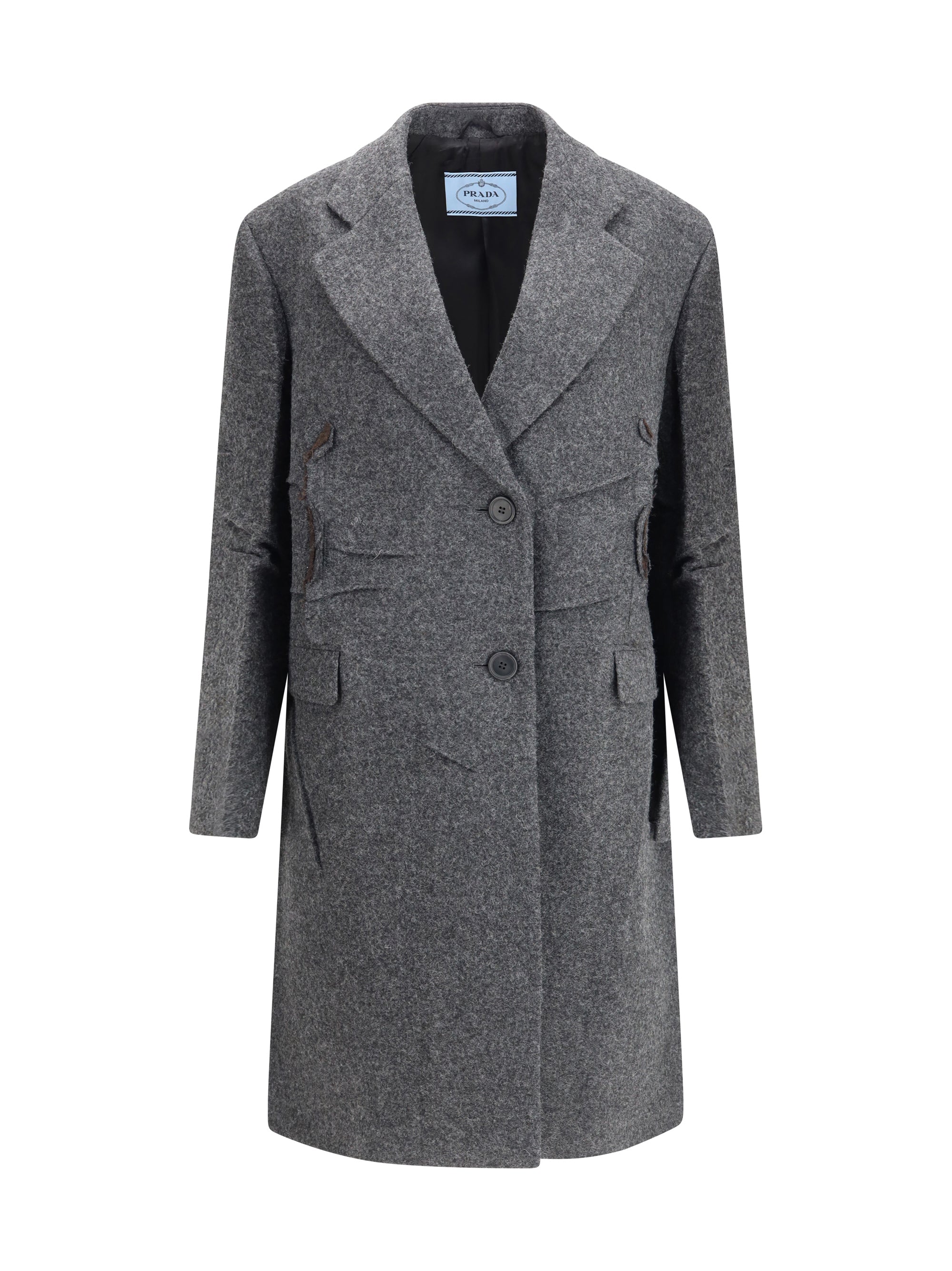 single-breasted shetland wool coat