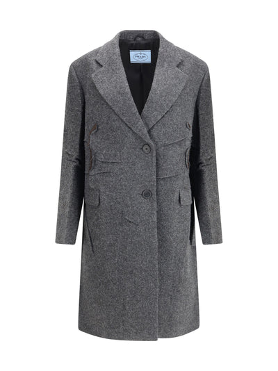 single-breasted shetland wool coat