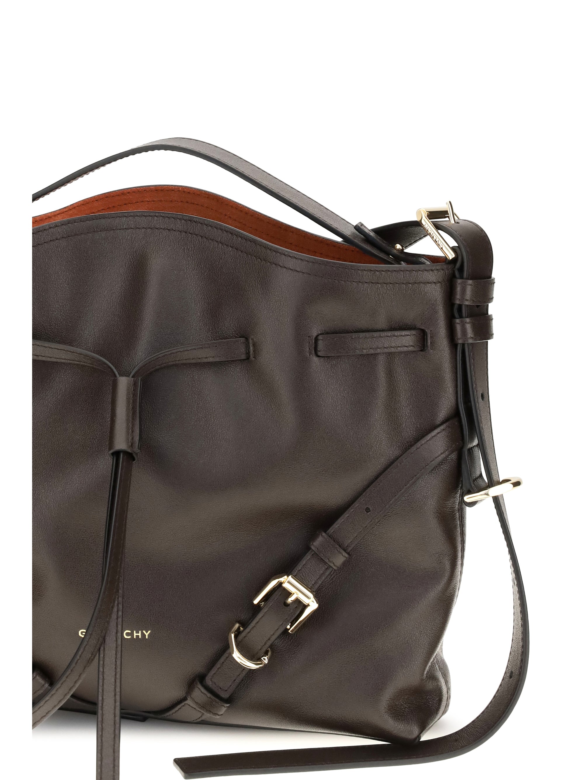 small voyou bucket handbag in glossy leather