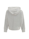 cotton fleece hoodie with jewel brooch