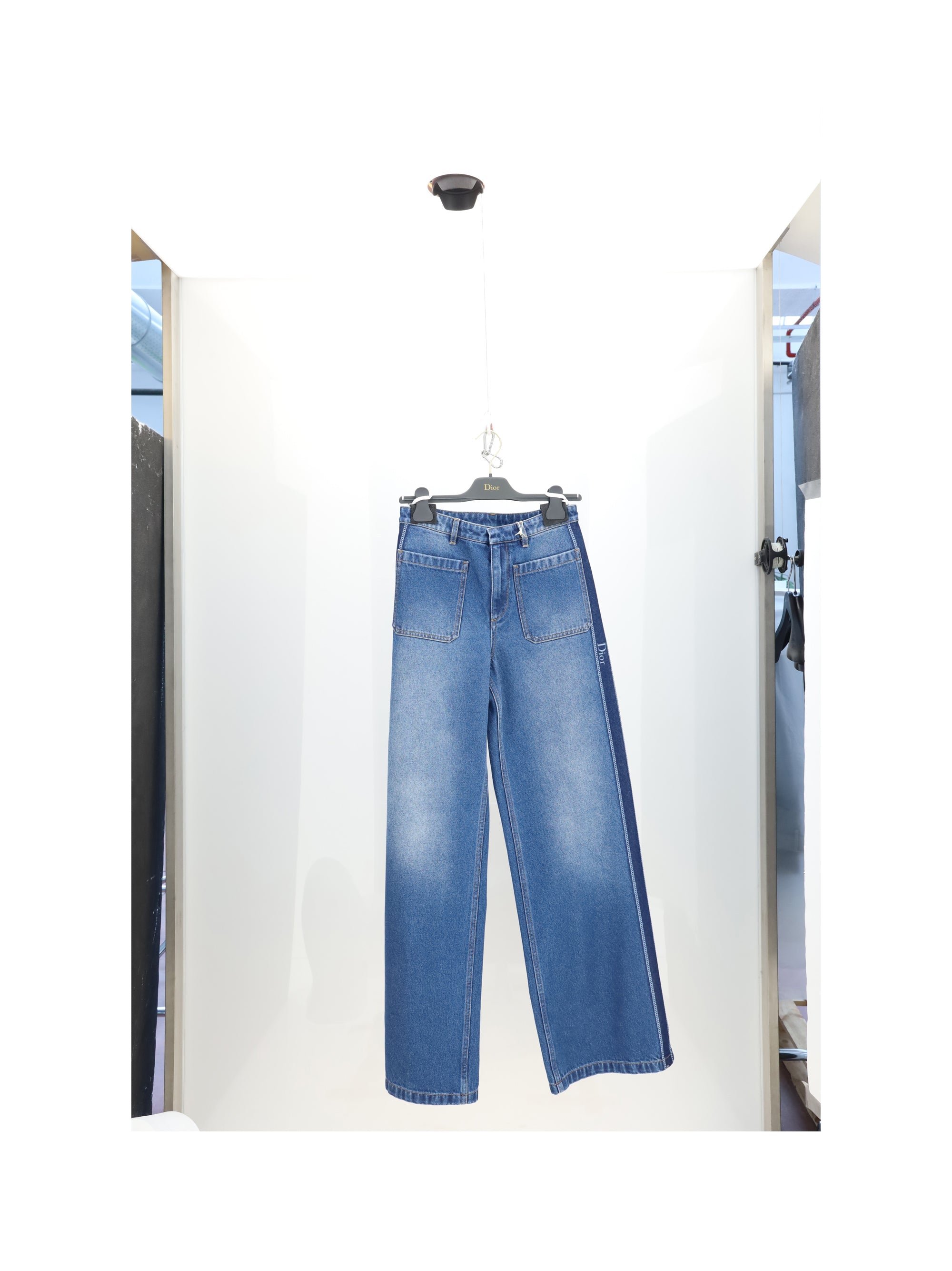 pant denim dior ribbon
