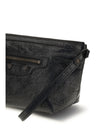 vintage-effect leather pouch