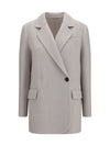 single-breasted wool and cashmere jacket