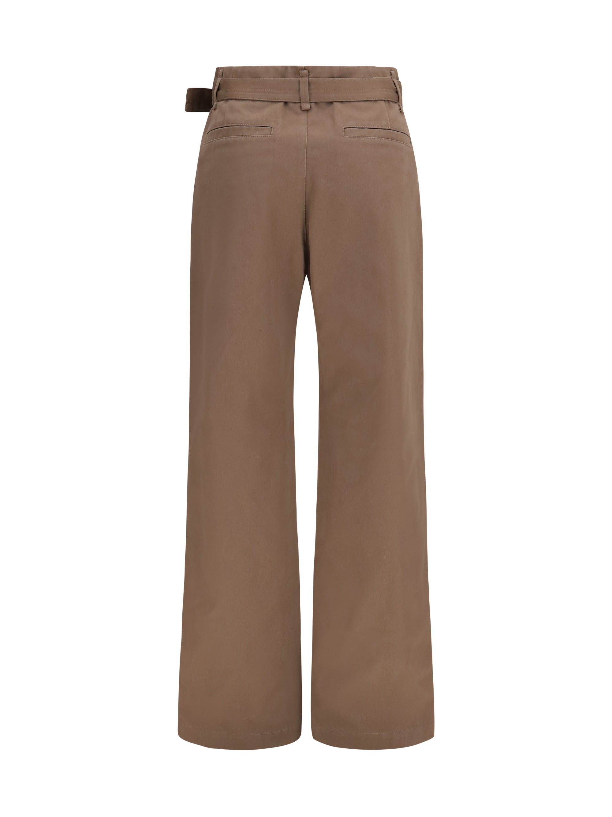 rounded poly-cotton twill pants