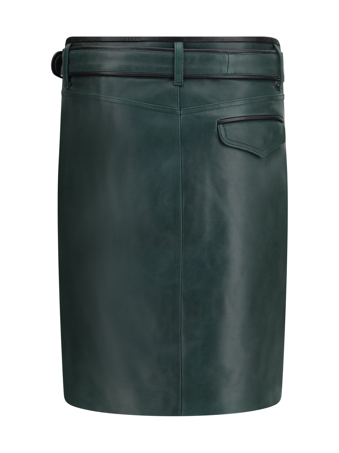 MARNI 40 leather skirt with belt and pockets