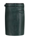 leather skirt with belt and pockets