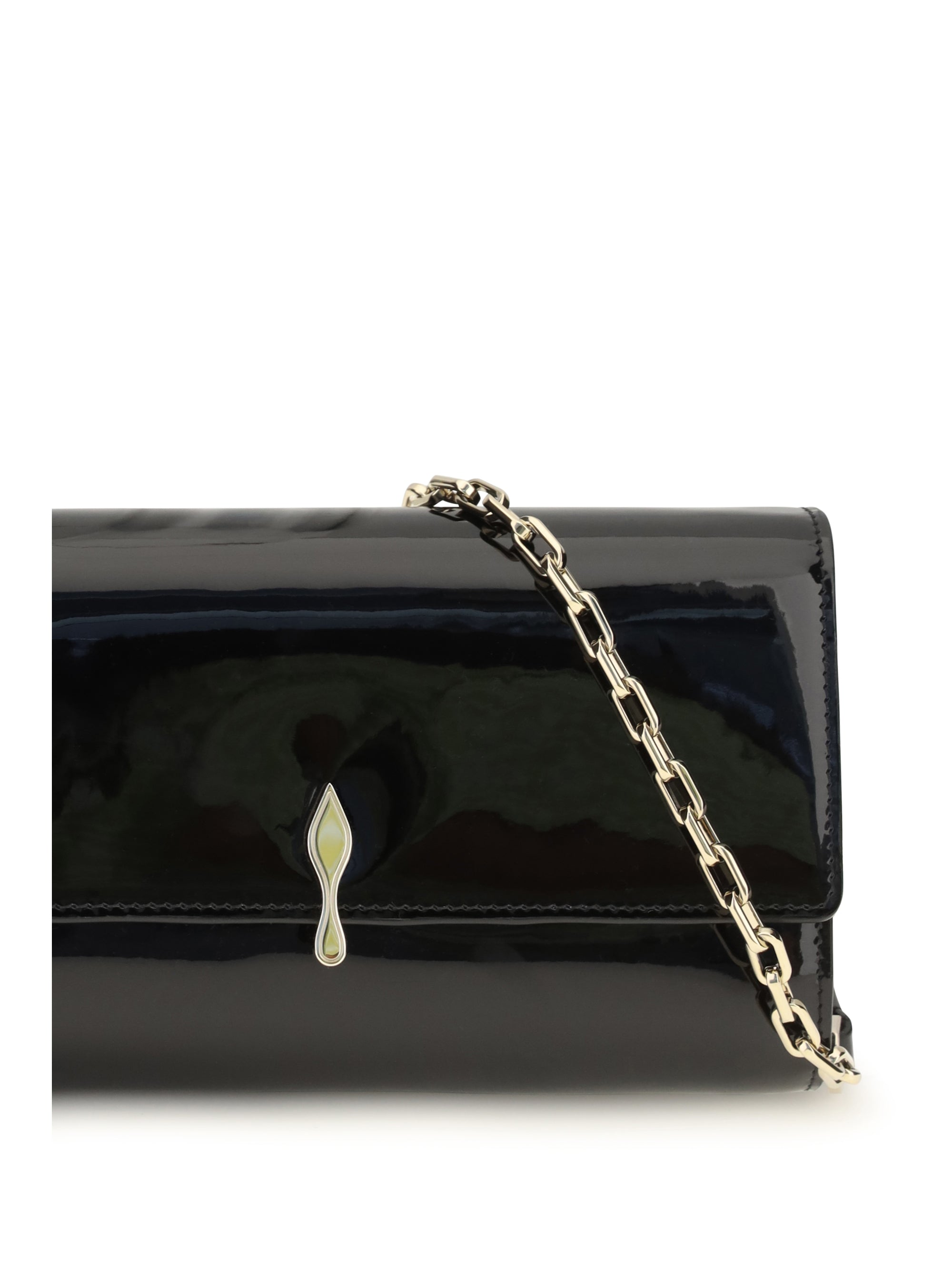 bettina patent leather chain wallet