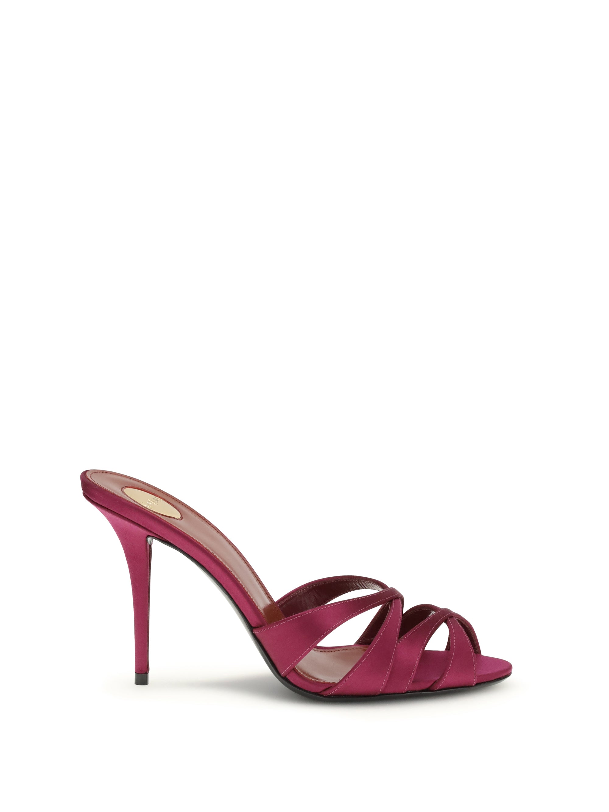 SAINT LAURENT 36 crêpe satin chandelle mules sandals 