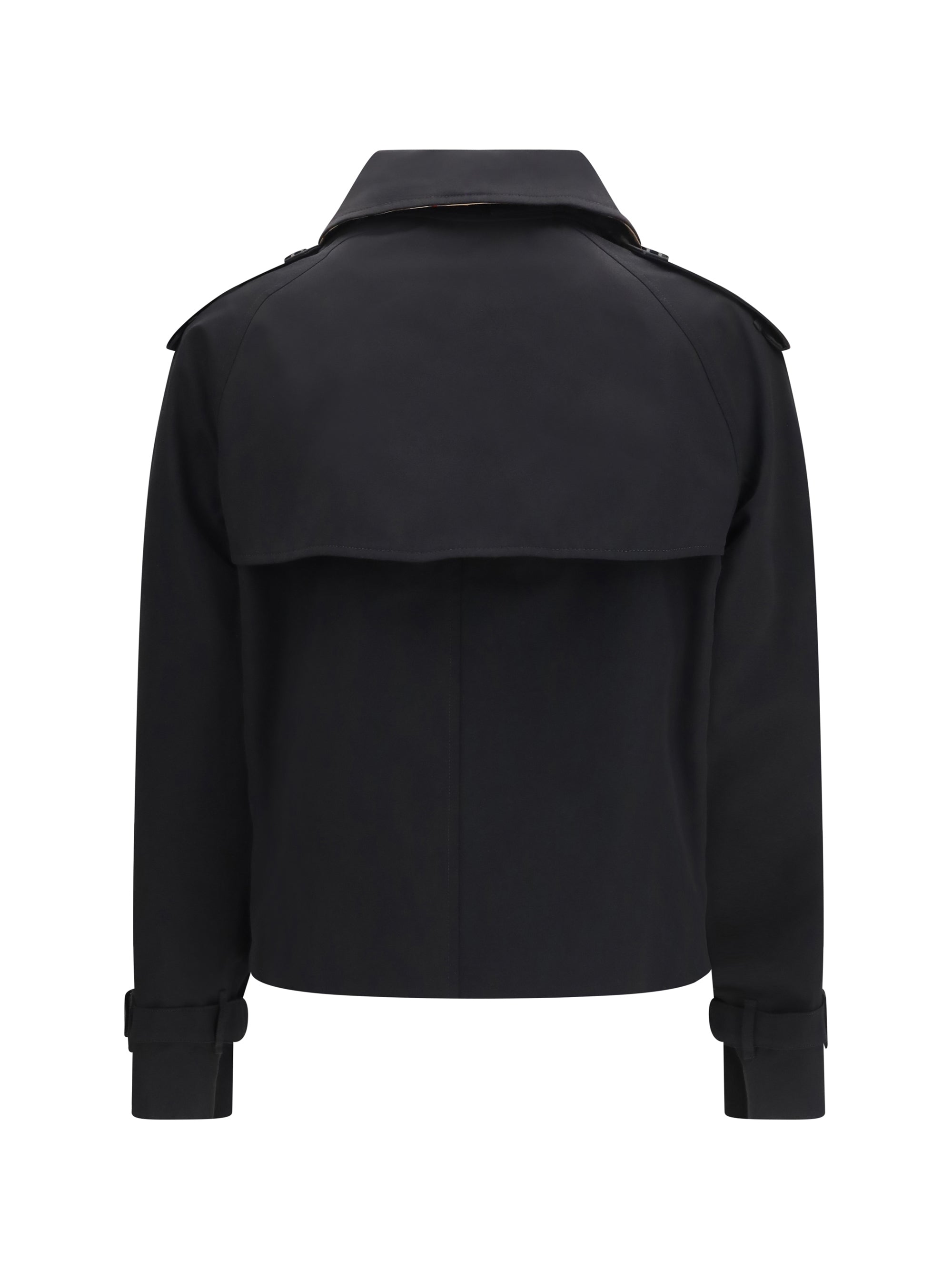 mayfair cropped trench jacket in gabardine