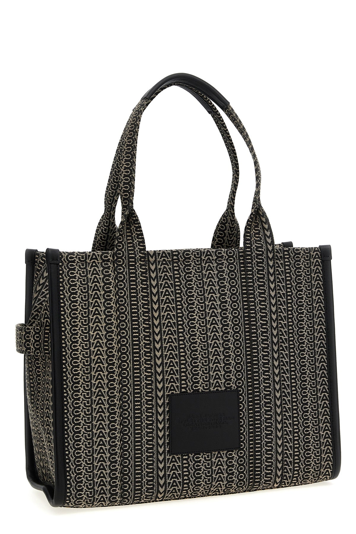 the monogram jacquard large tote shopping bag in woven jacquard fabric