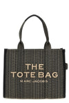 the monogram jacquard large tote shopping bag in woven jacquard fabric