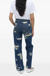 the rip and repair straight jean cotton denim jeans