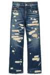 the rip and repair straight jean cotton denim jeans