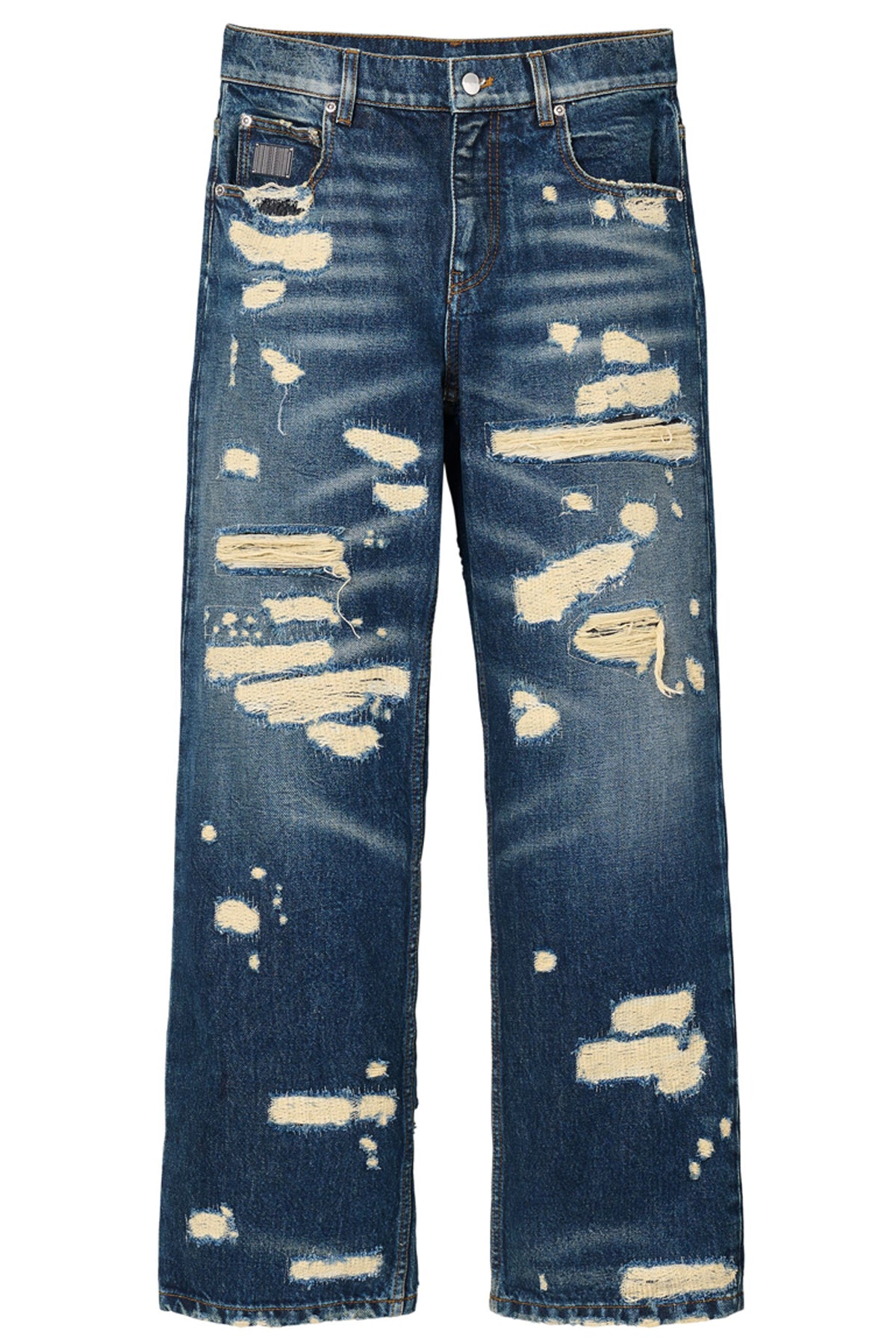 the rip and repair straight jean cotton denim jeans