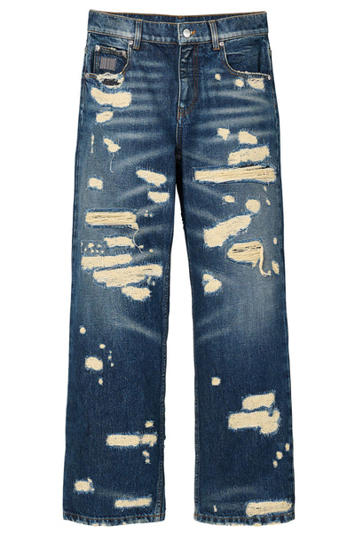 the rip and repair straight jean cotton denim jeans