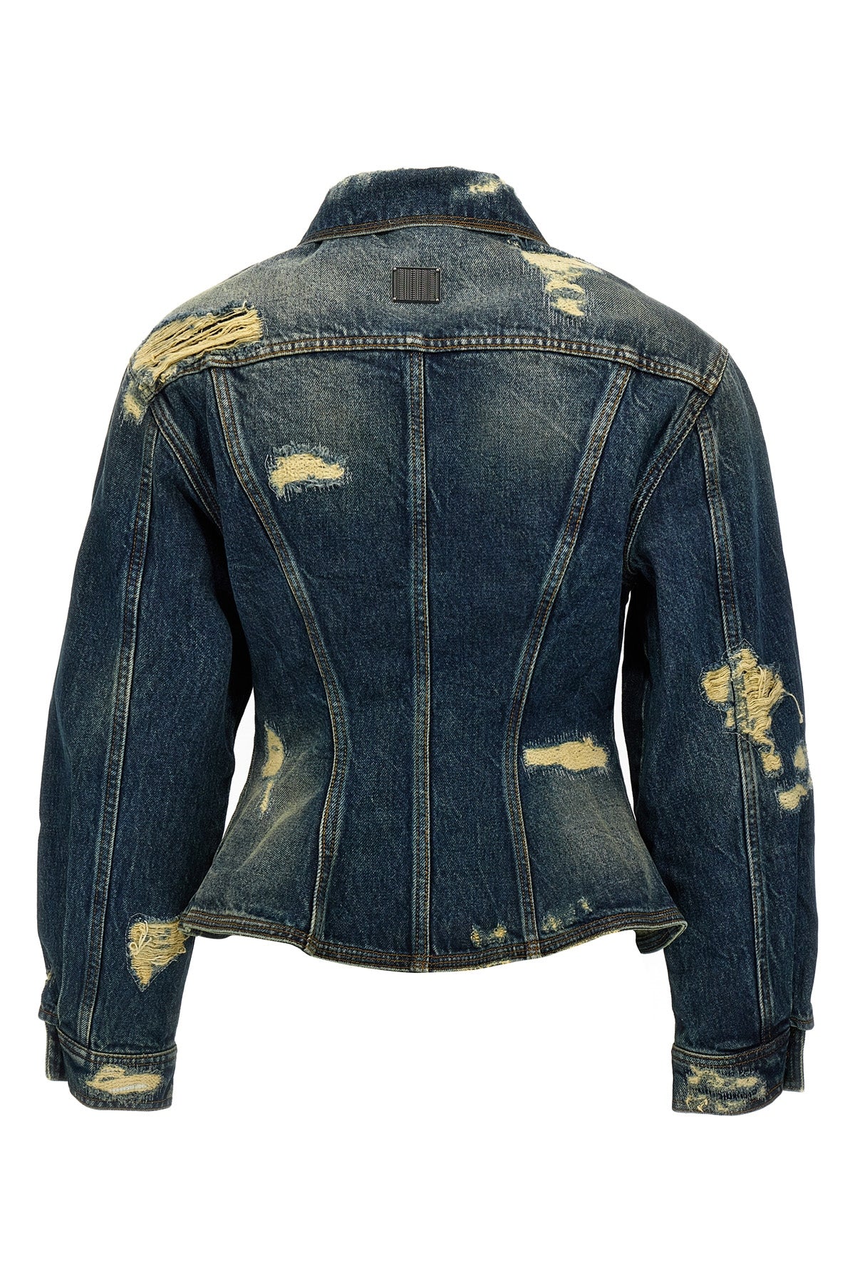 the rip and repair fluted denim jacket cotton denim jacket