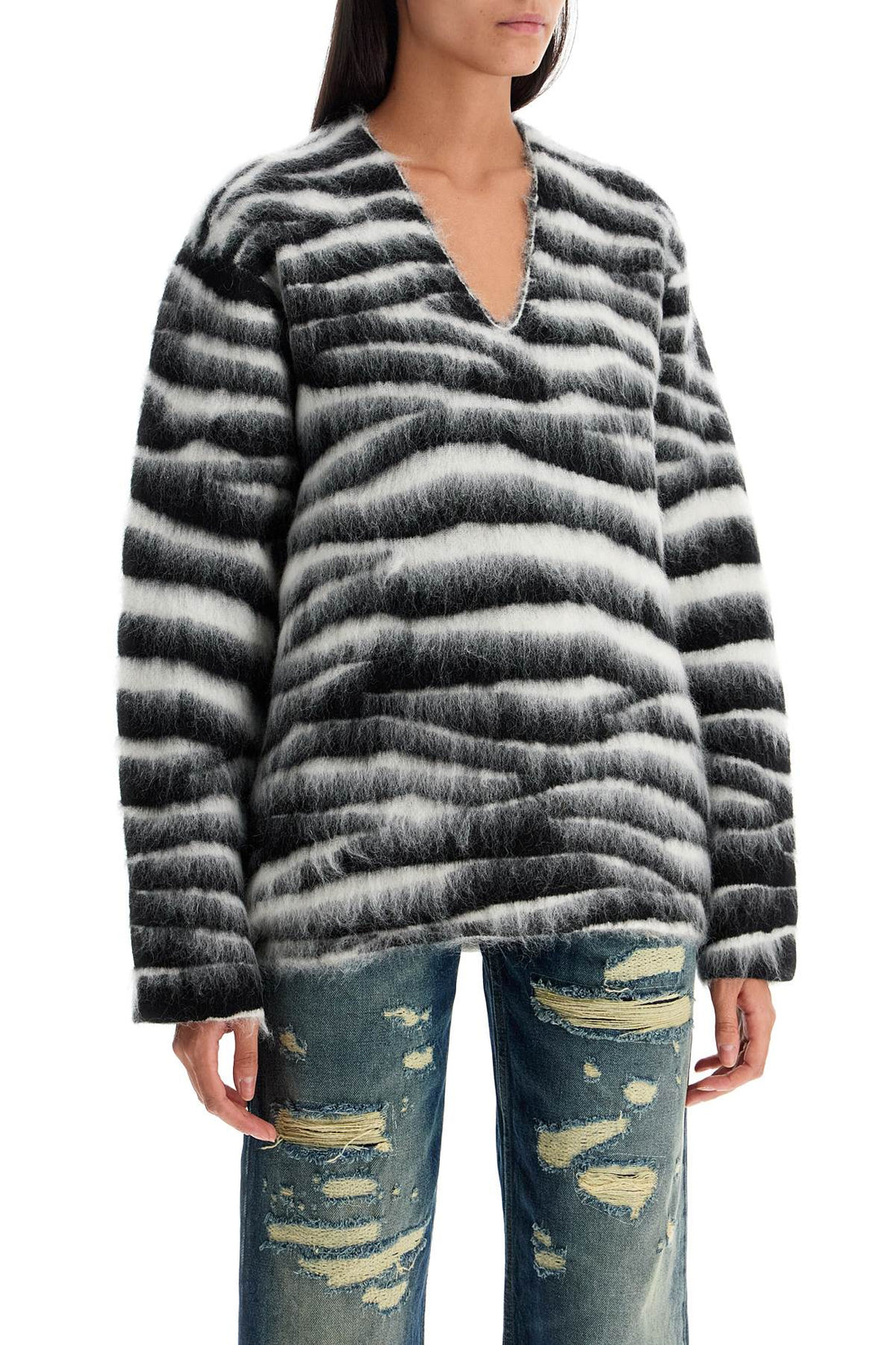 zebra print wool and mohair