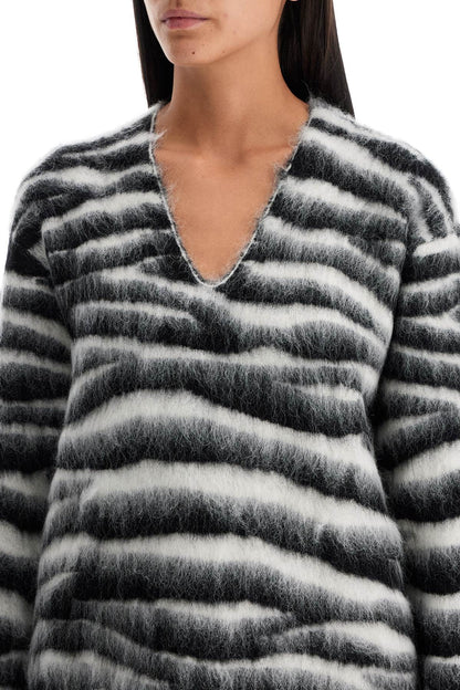 zebra print wool and mohair