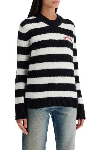 pullover the striped brushed logo sweater