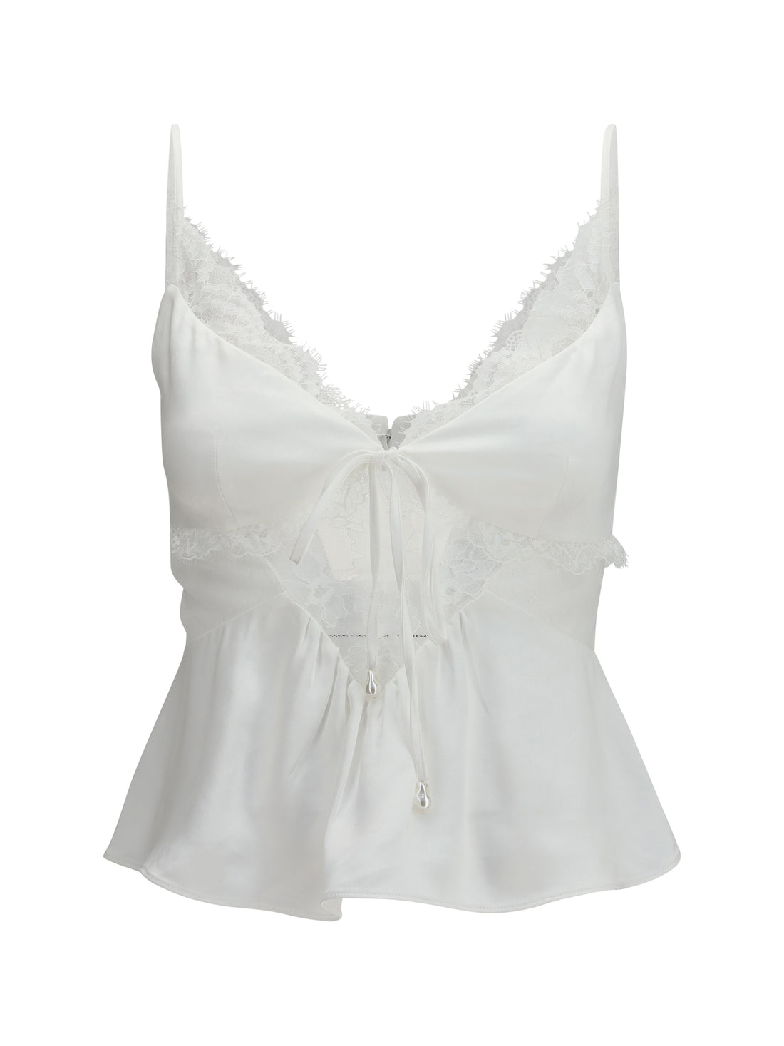 SELF-PORTRAIT 8 cropped top with lace inserts