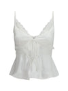 cropped top with lace inserts