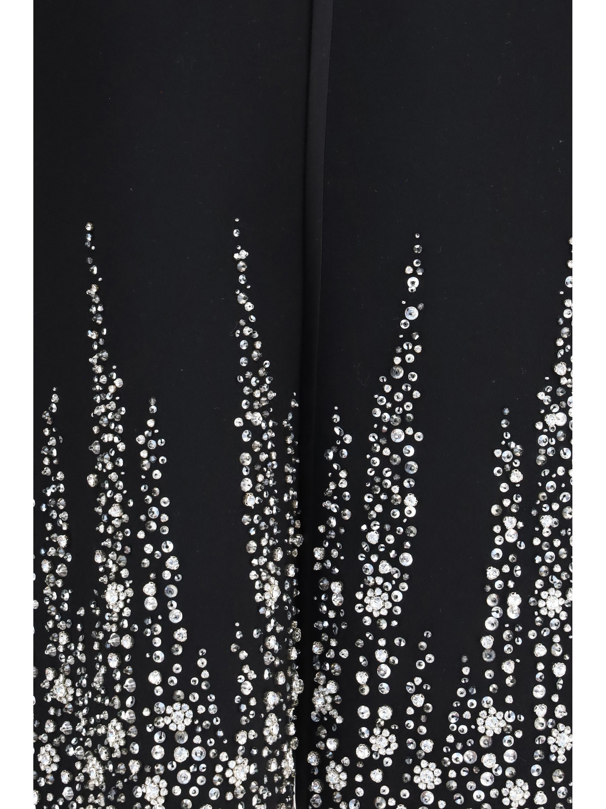 compact drap cape with degradé rhinestone embroidery