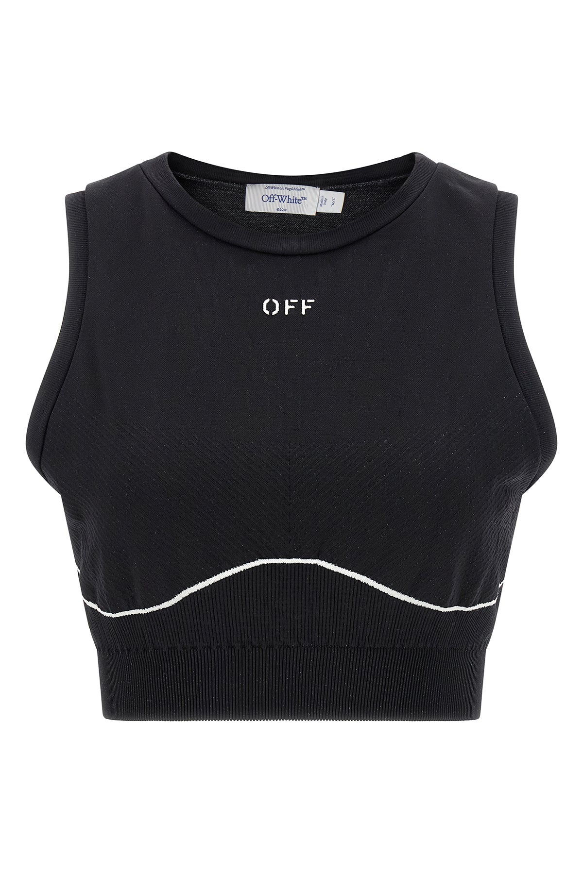 off-whites sporty top redefines athletic silhouettes through precise seamless t