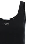 the black off stamp tank top by off-white in ribbed cotton defines a slim and
