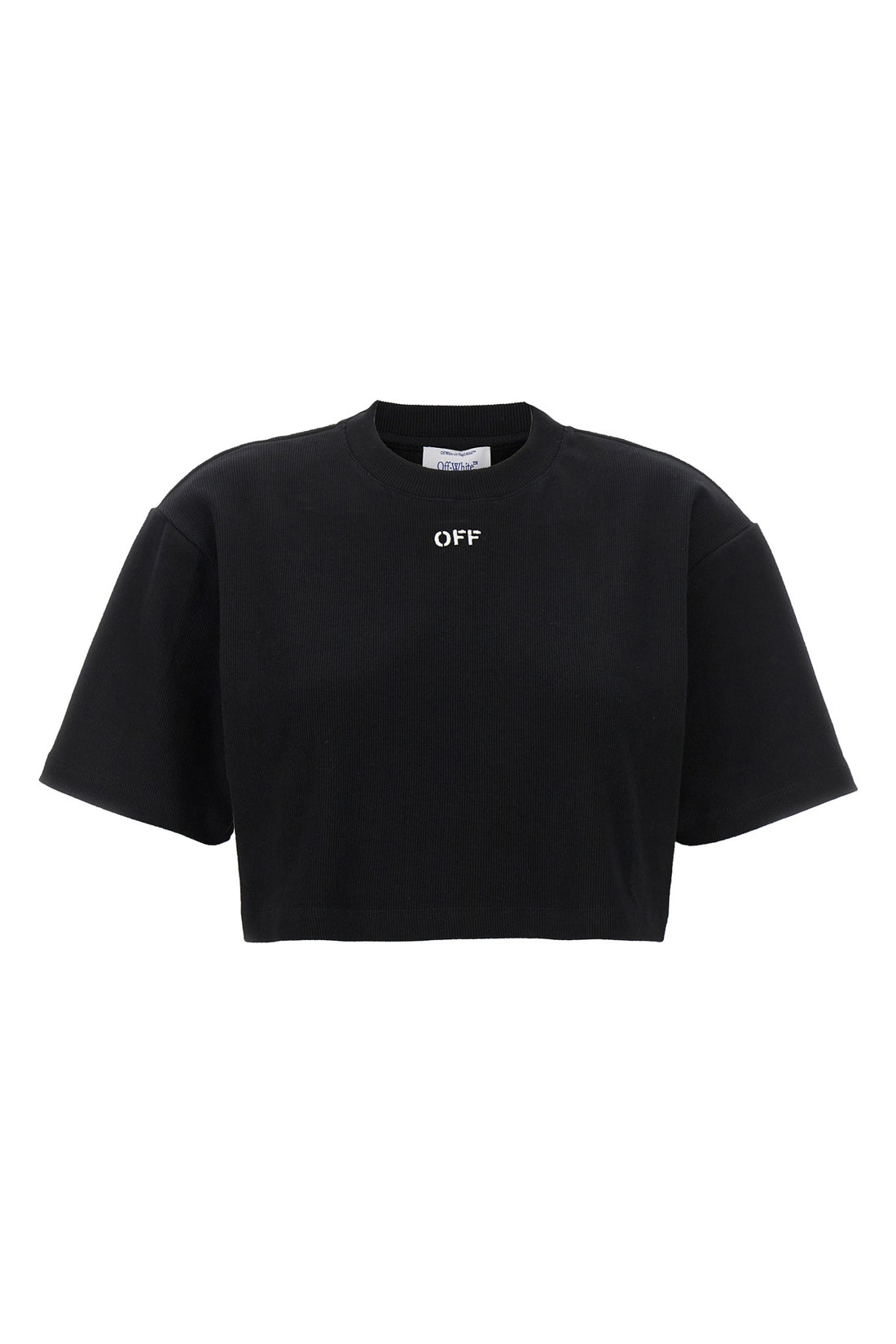 OFF-WHITE 38 off-whites off stamp cropped t-shirt redefines casual dress codes through pre