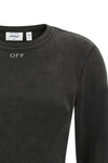 the off-white off stamp long-sleeved t-shirt defines a tight silhouette throug