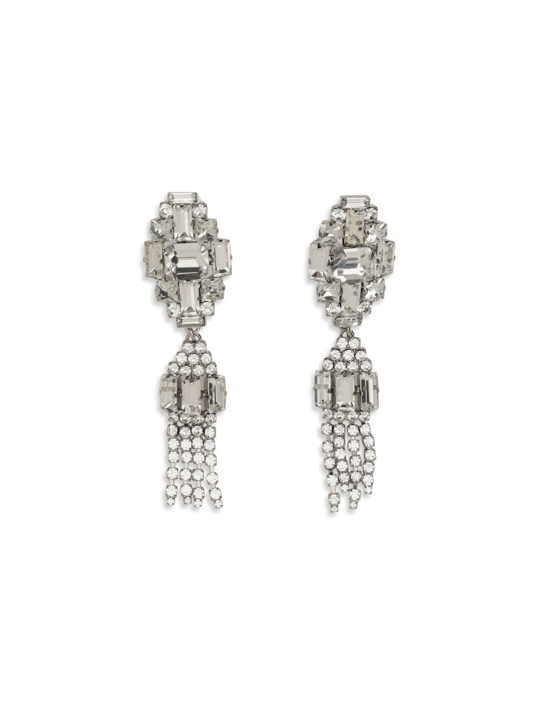 ALESSANDRA RICH OS silver-colored crystal drop earrings