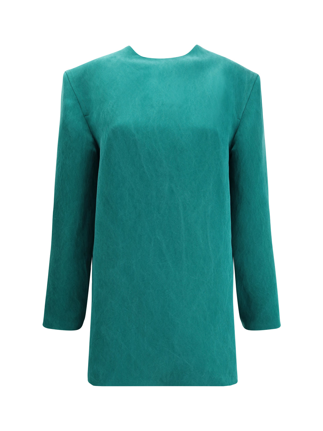 SAINT LAURENT 36 stonewashed silk satin boxy dress