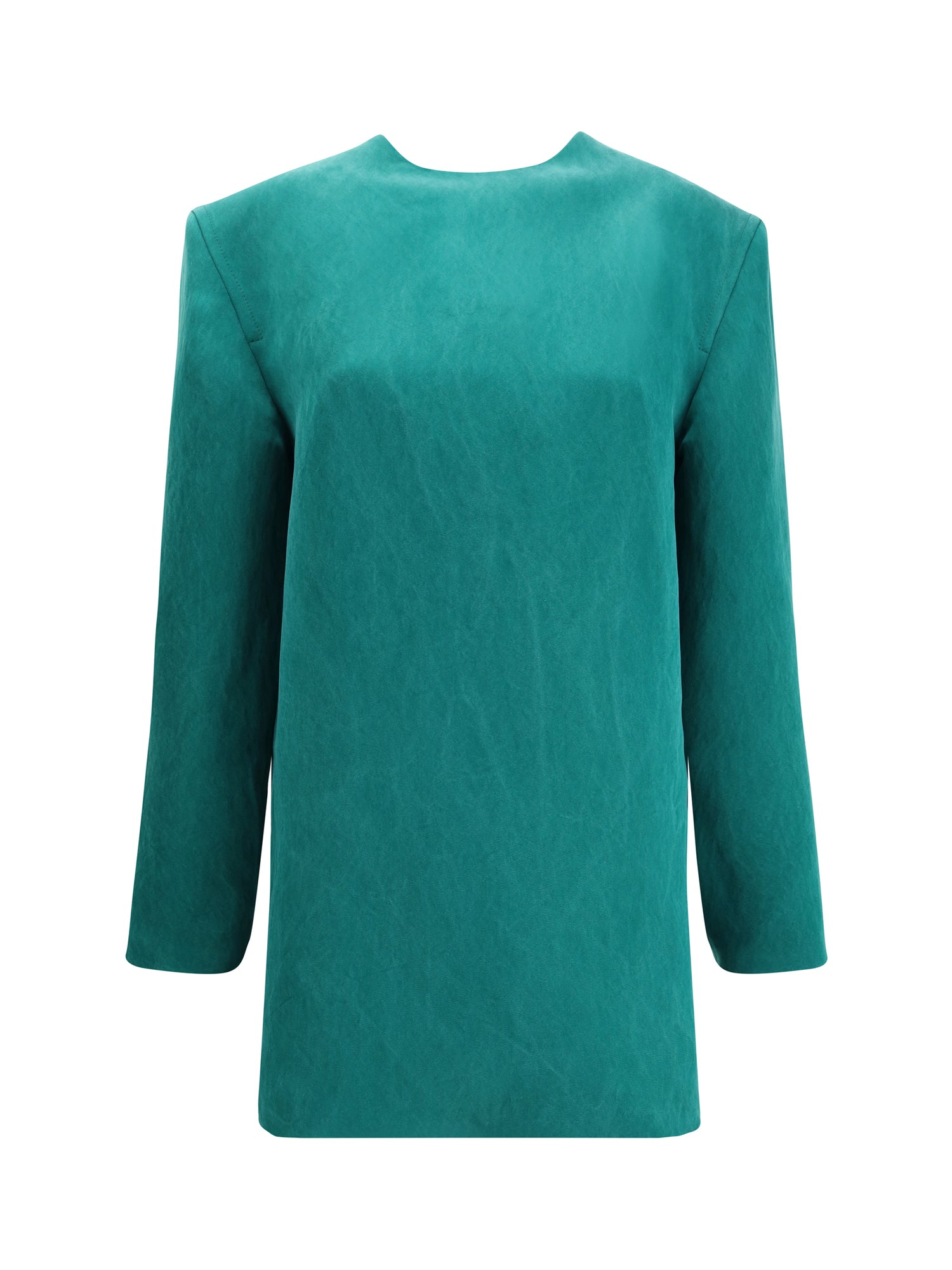 SAINT LAURENT 36 stonewashed silk satin boxy dress