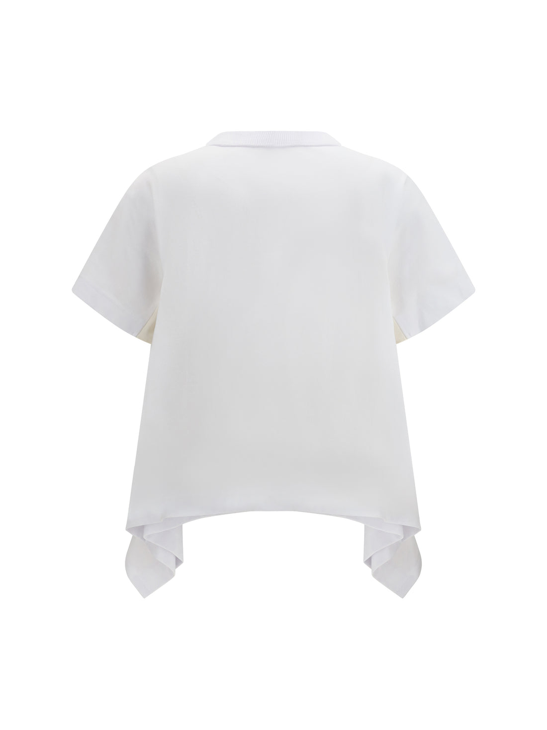 SACAI 1 light weight denim x cotton jersey t-shirt