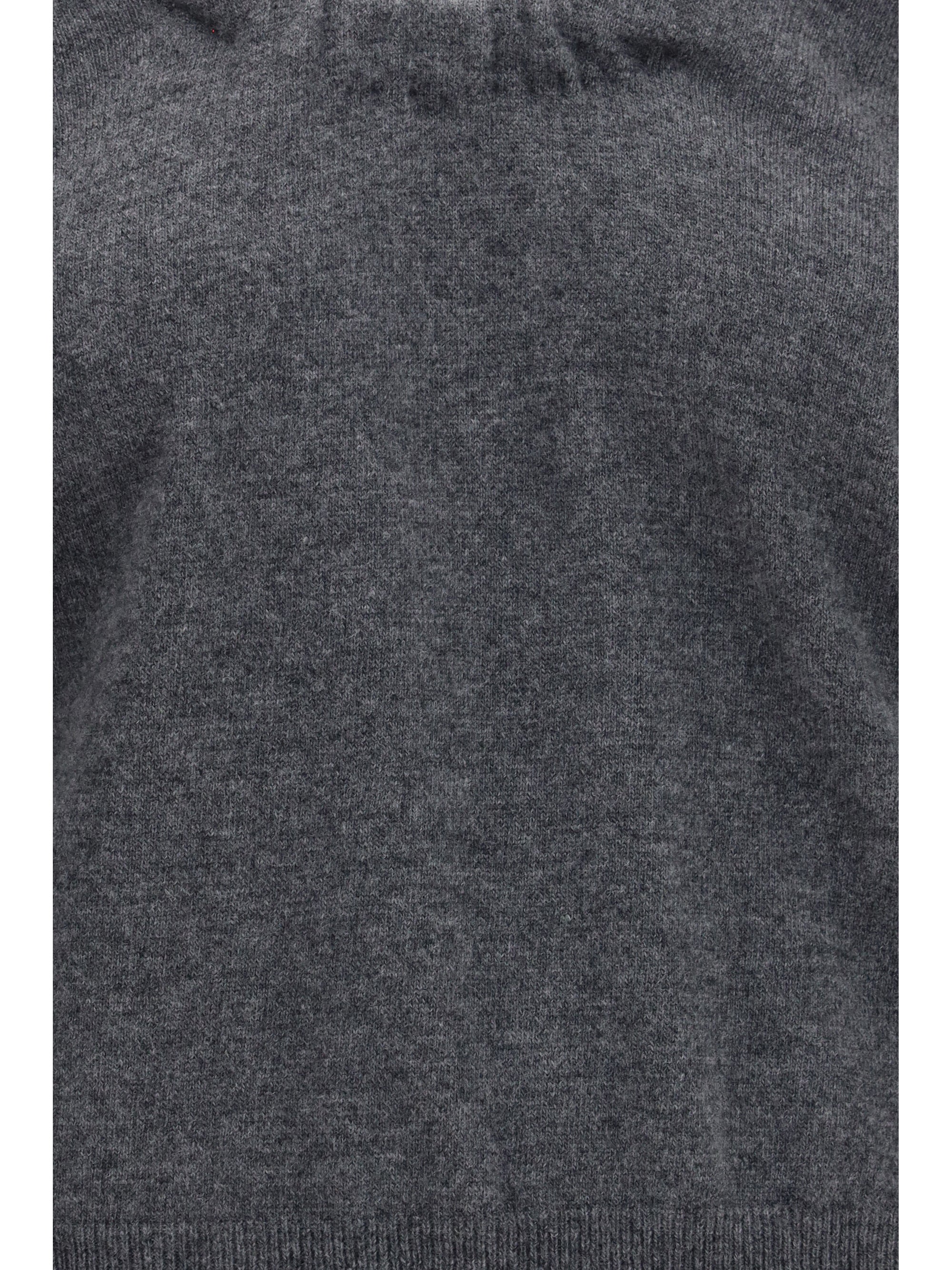 wool sweater with gathered neckline