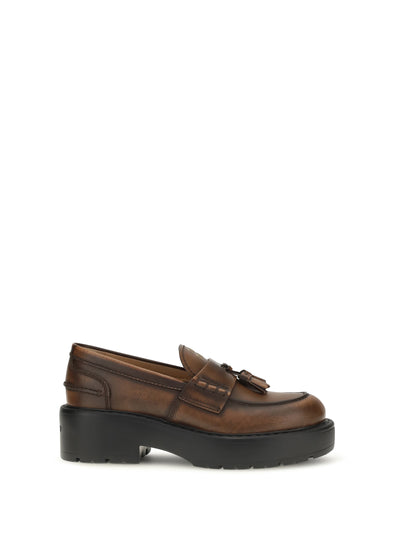 smooth leather tassel loafers