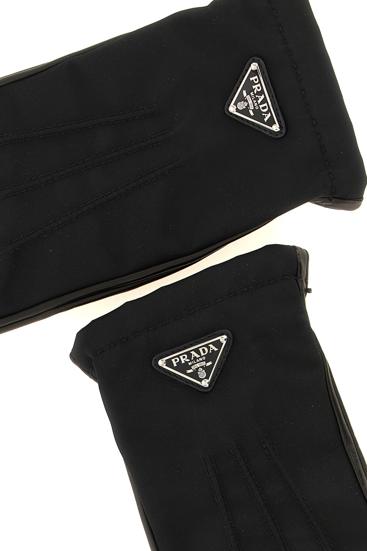 prada fabric and nappa gloves blend the brands heritage