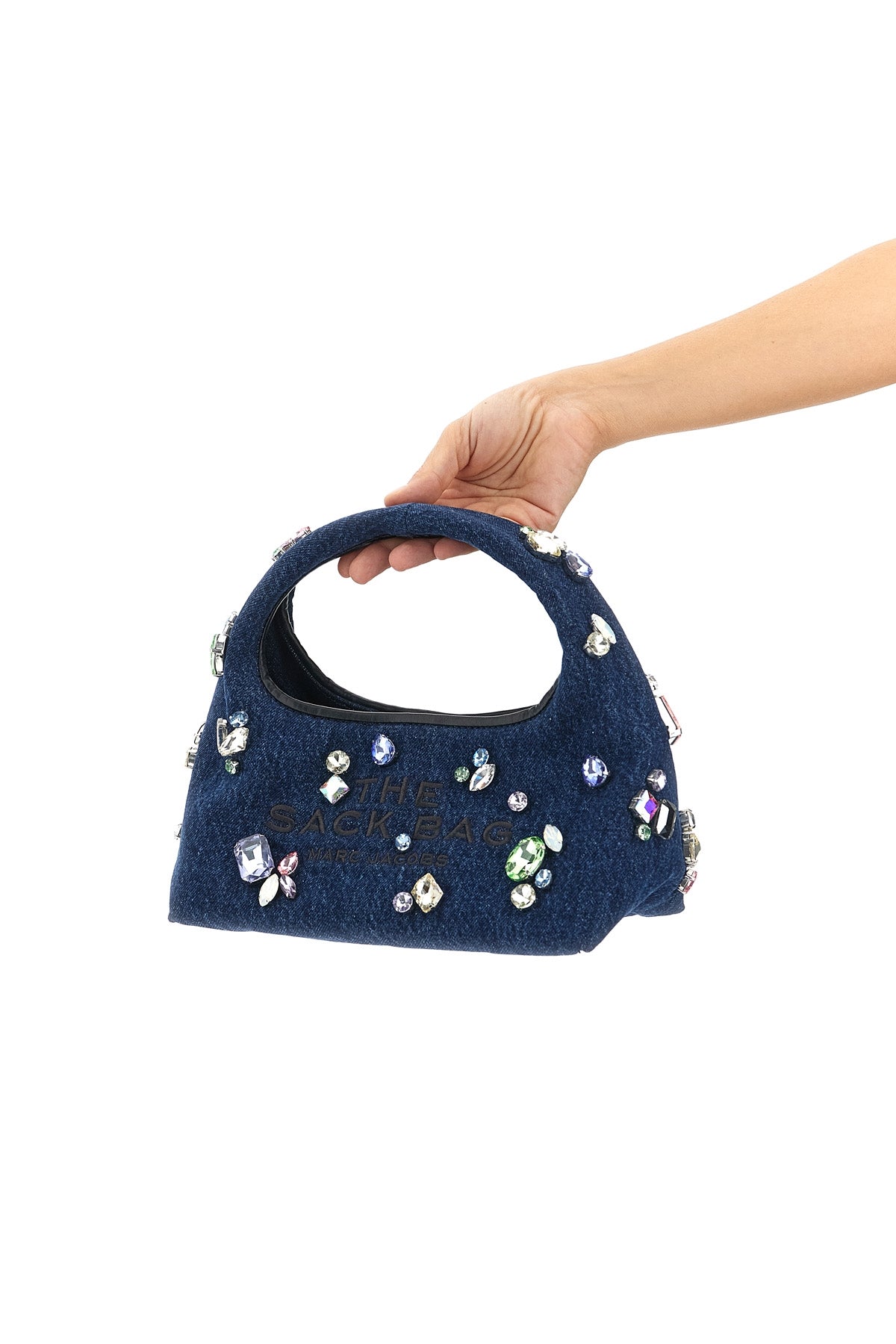 the gem denim mini sack cotton denim handbag