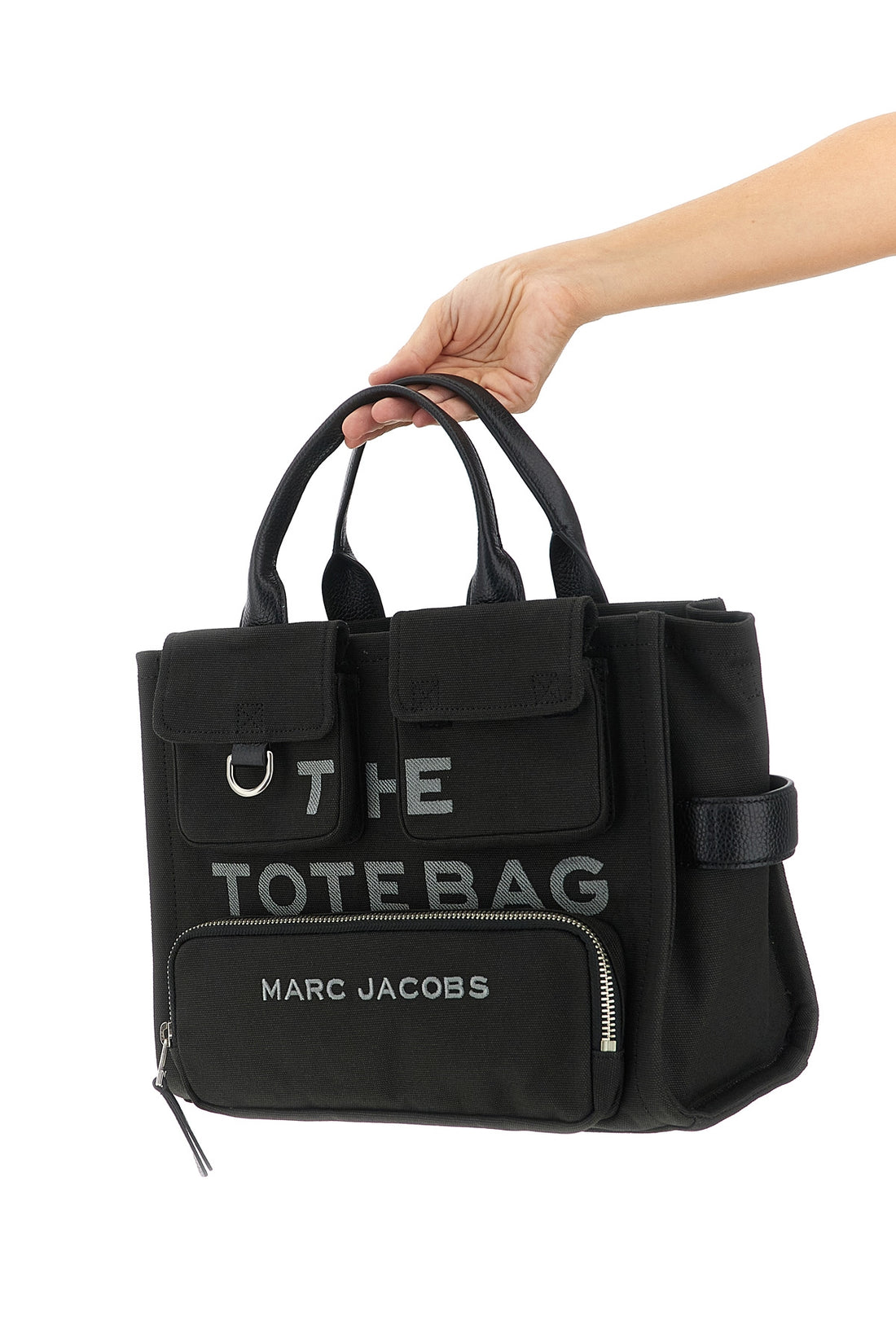MARC JACOBS OS the cargo canvas medium tote textured cotton canvas handbag