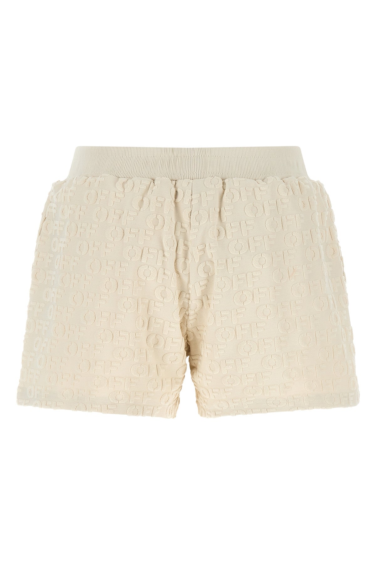 terry offs off-white ss terry off shorts made of pure cotton feature a distinct
