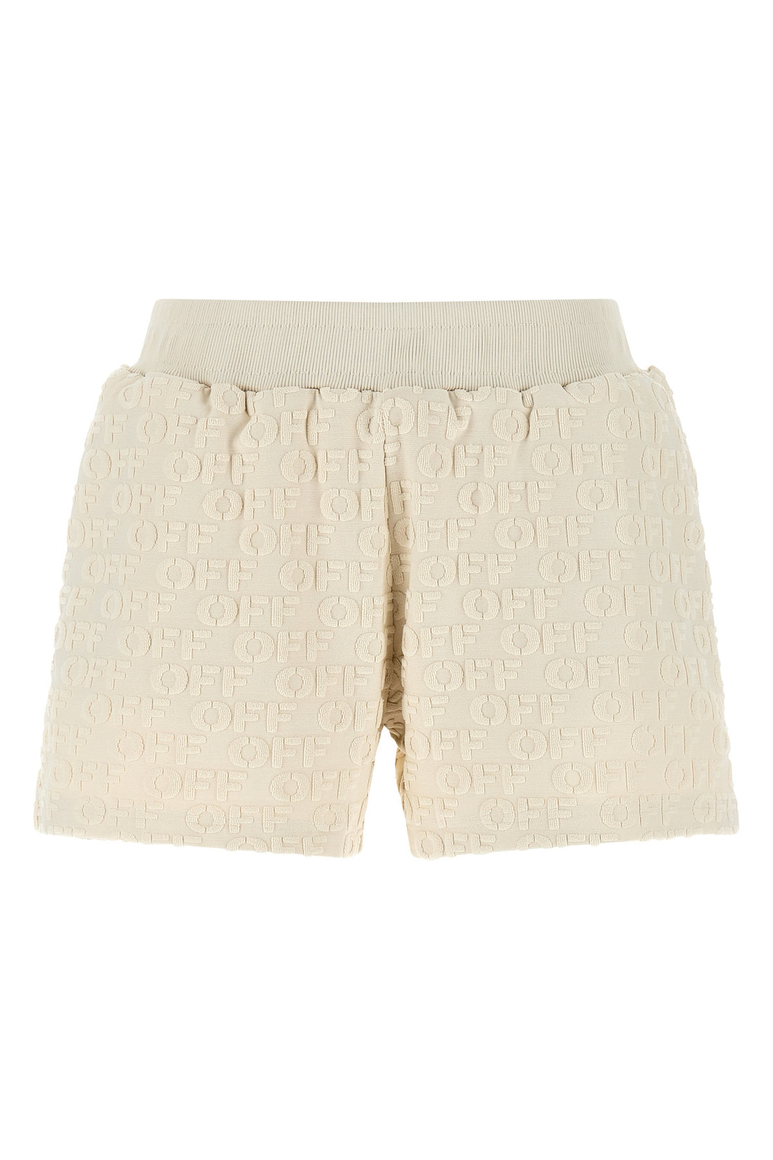OFF-WHITE M terry offs off-white ss terry off shorts made of pure cotton feature a distinct