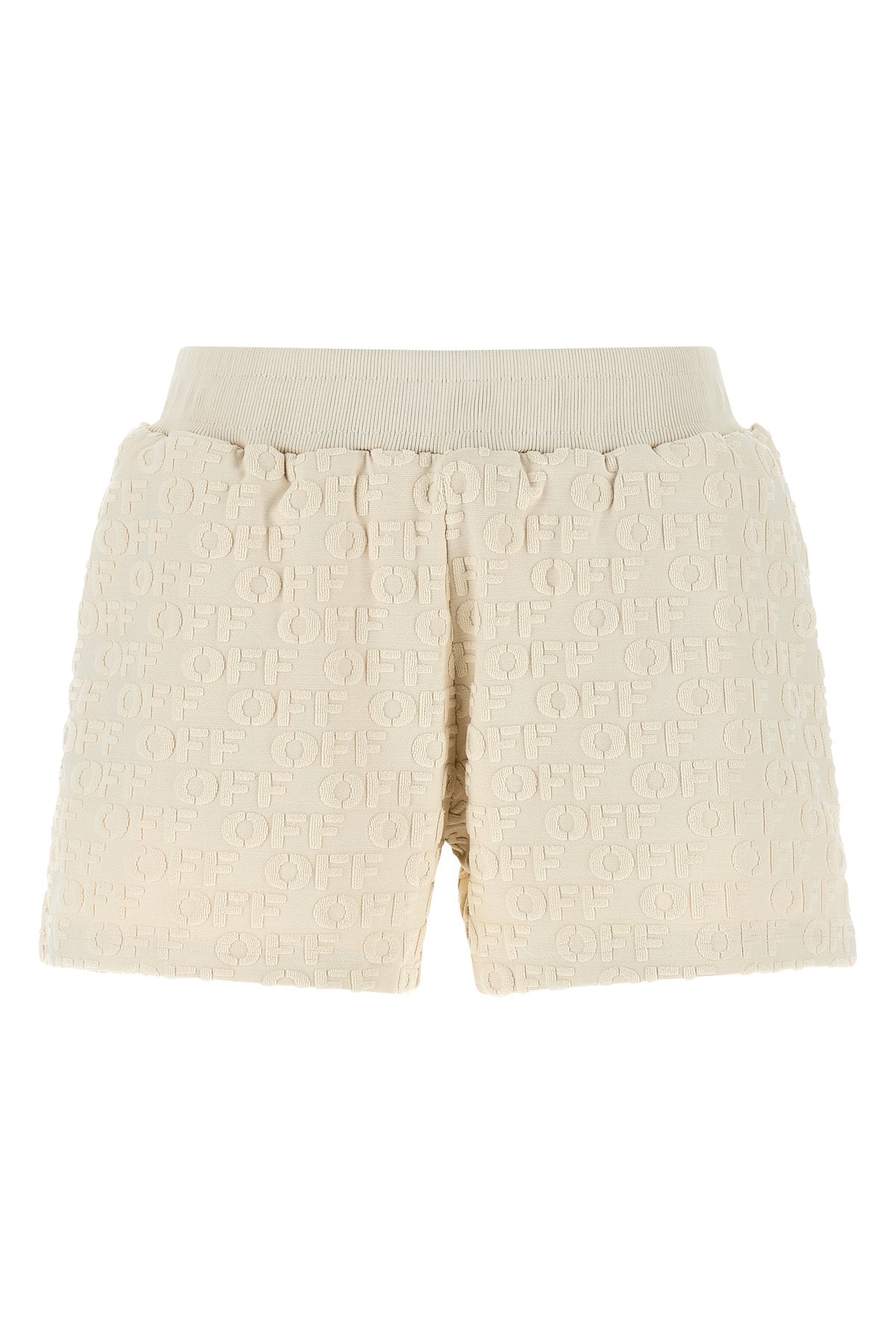 terry offs off-white ss terry off shorts made of pure cotton feature a distinct