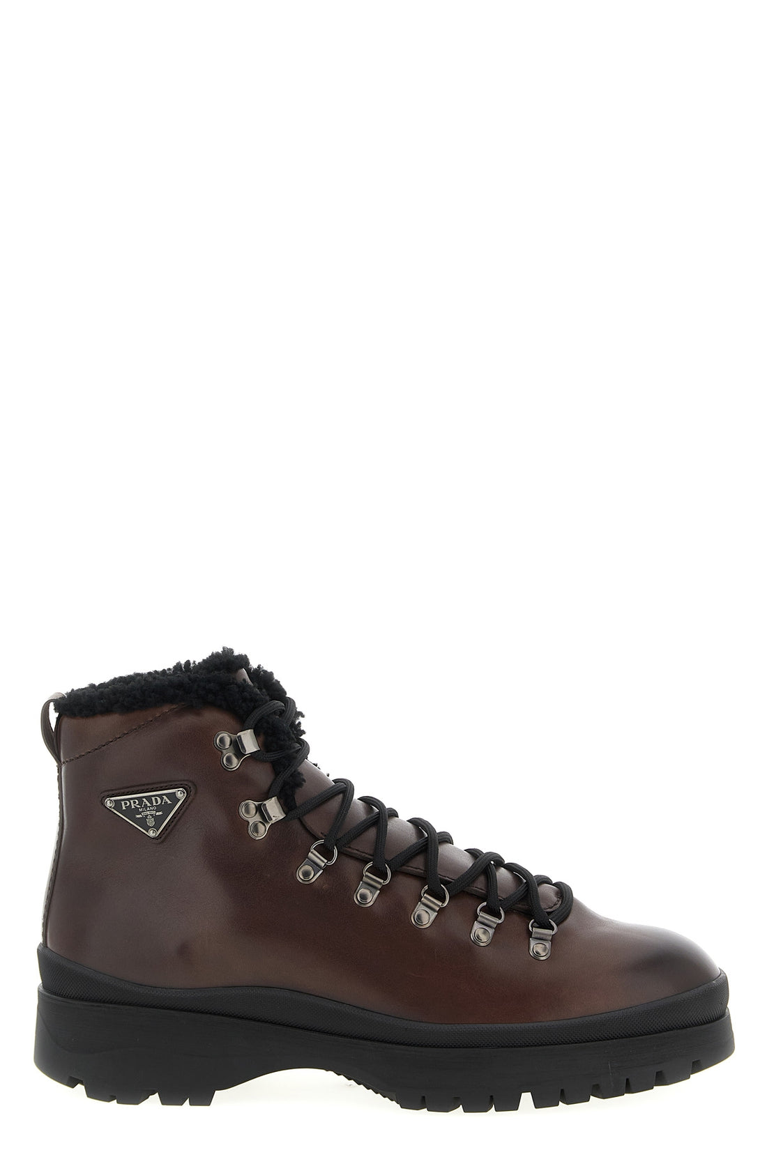 PRADA 8 brixxen leather ankle boots