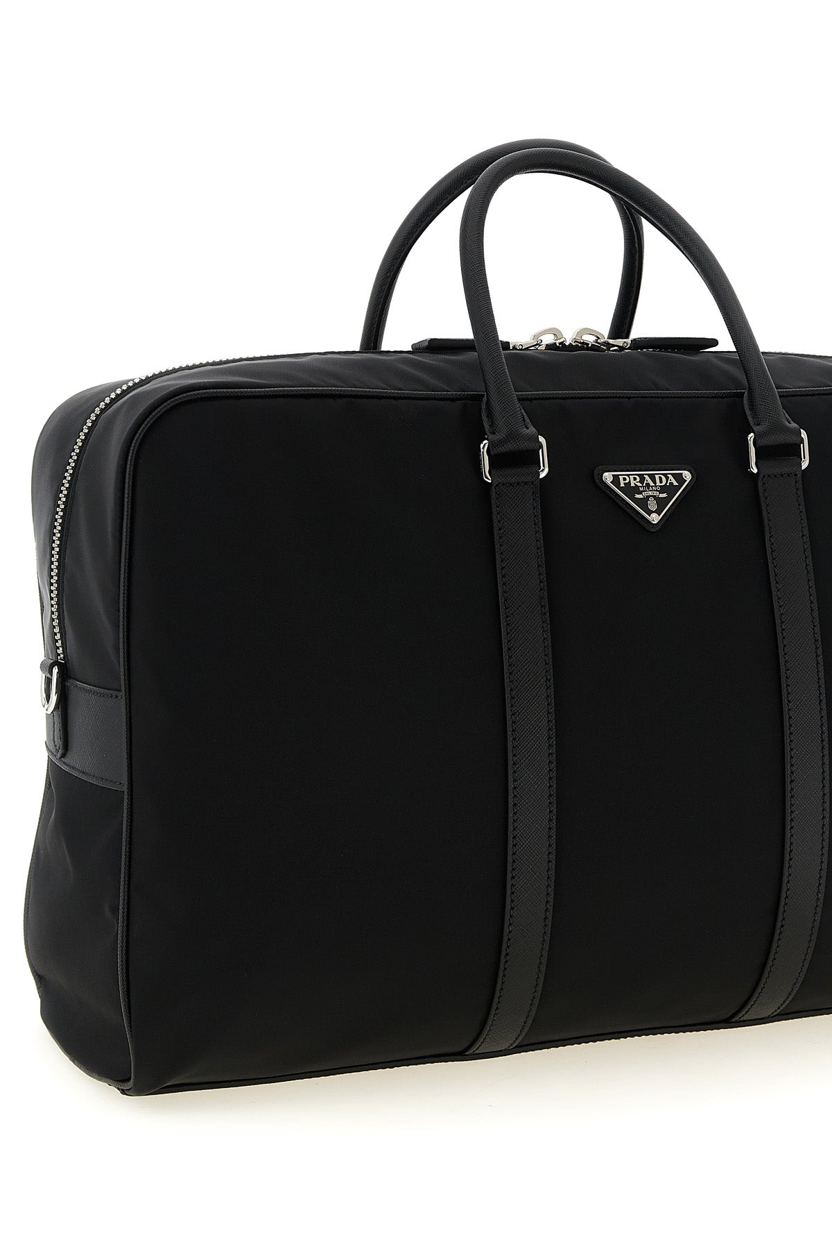 re-nylon and saffiano travel bag