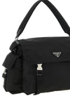 the prada explore shoulder bag in iconic black re-nylon