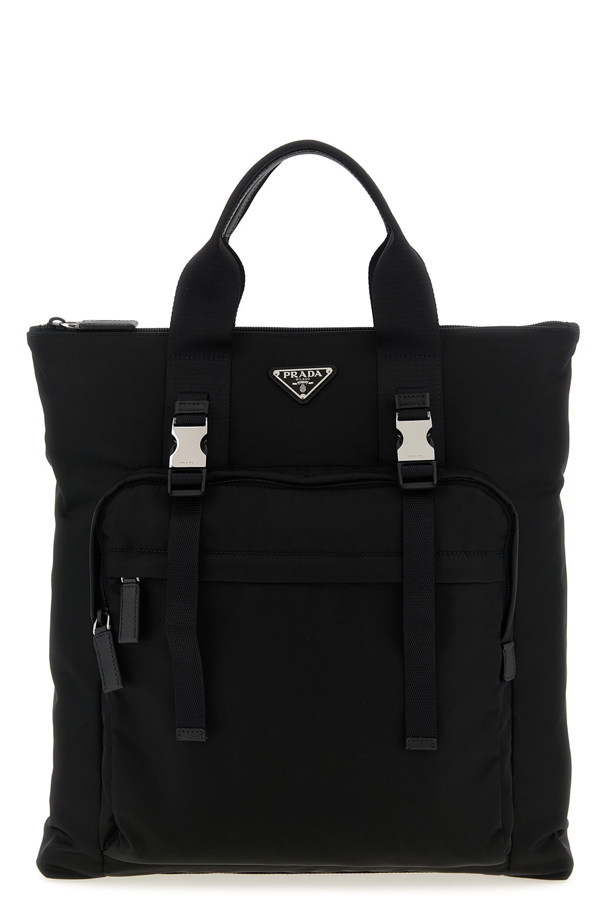 re-nylon and saffiano backpack shopping bag