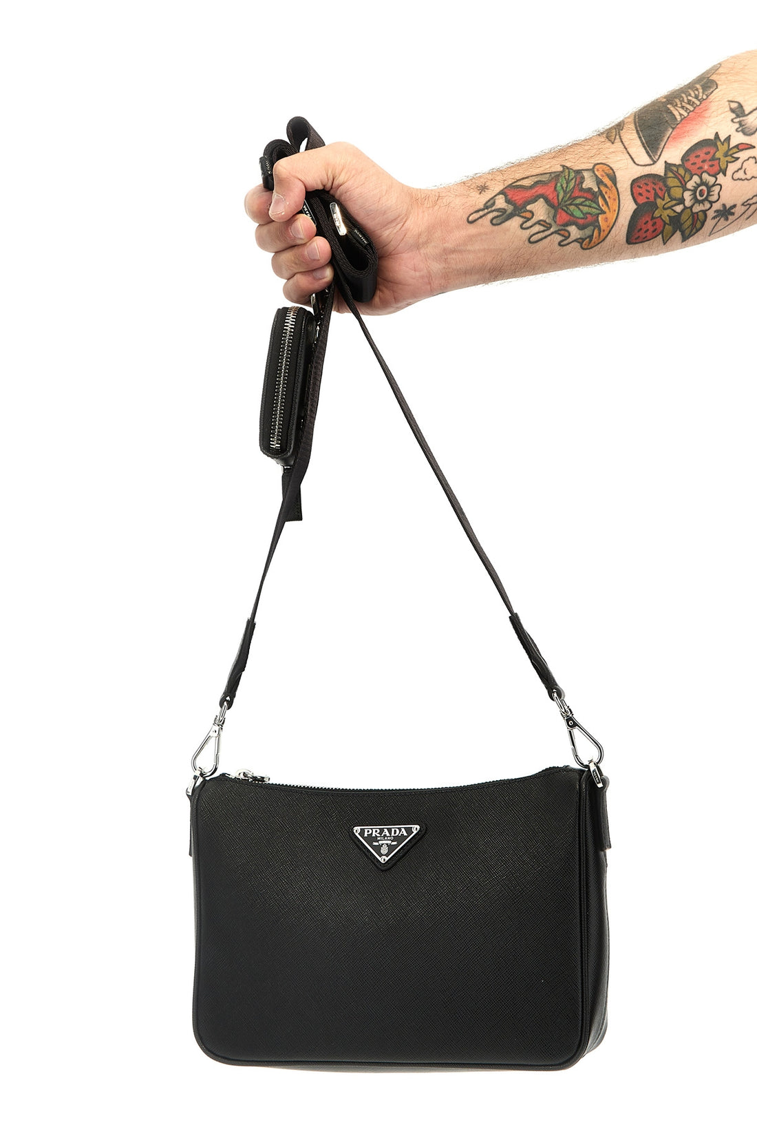 PRADA OS re-nylon &amp; saffiano crossbody bag
